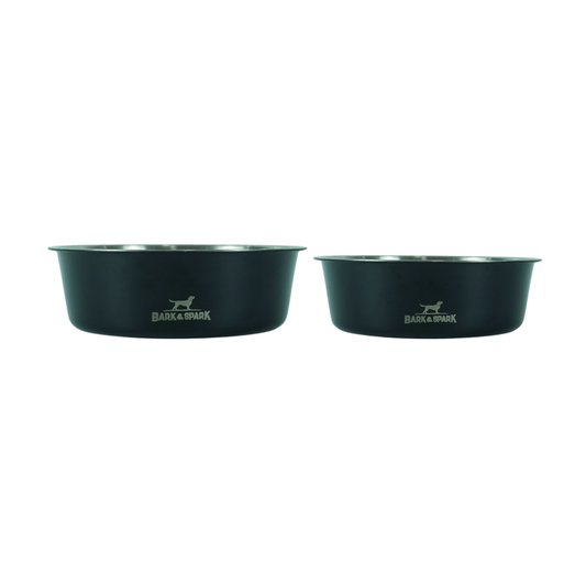 Single Walled Stainless Steel Dog Bowl - Black