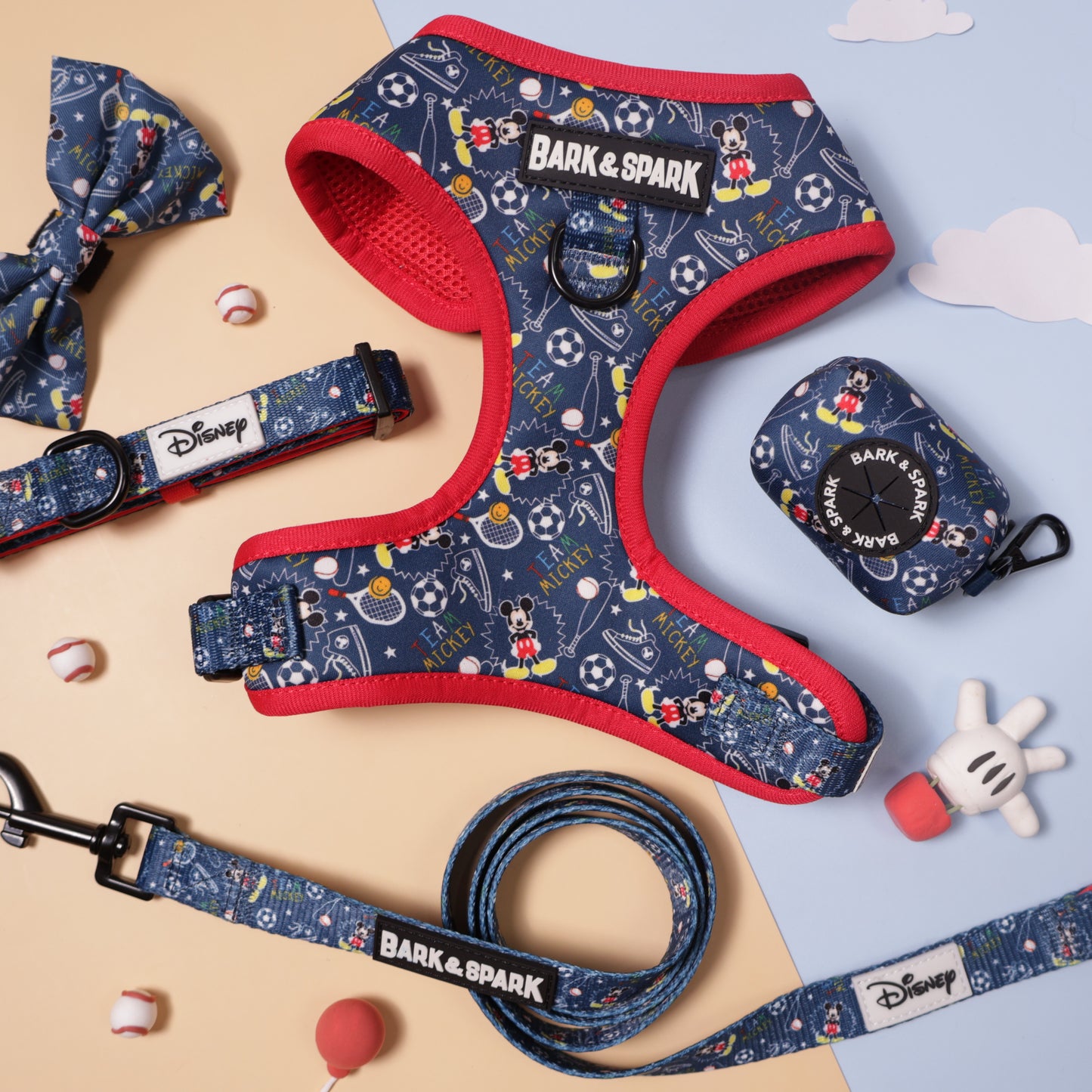 Official Disney Mickey Mouse (Dream Team) Adjustable Dog Harness