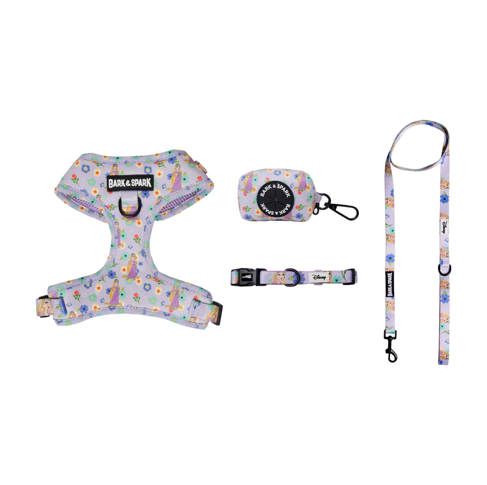 Official Disney Princess Rapunzel Complete Dog Harness Set