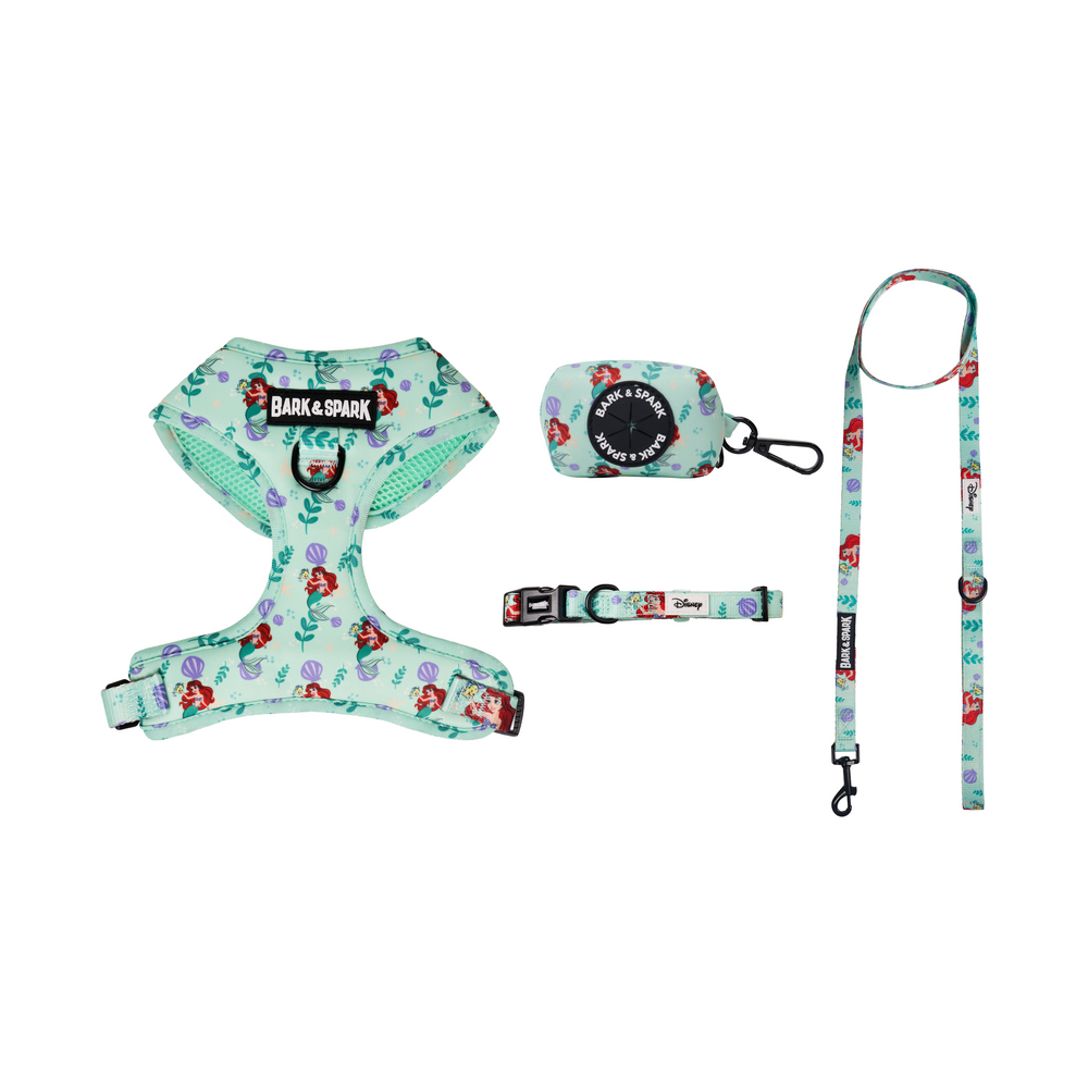 Official Disney Princess Ariel Complete Dog Harness Set