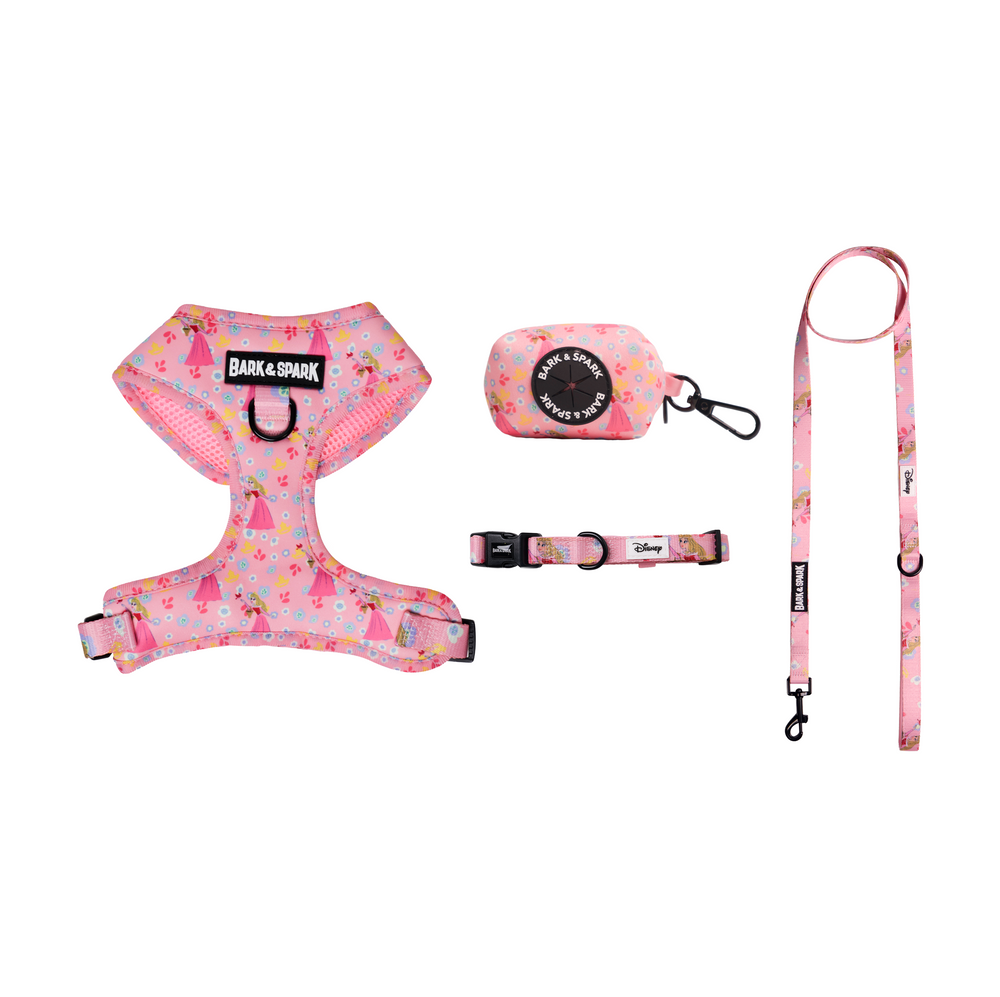 Official Disney Princess Aurora Complete Dog Harness Set