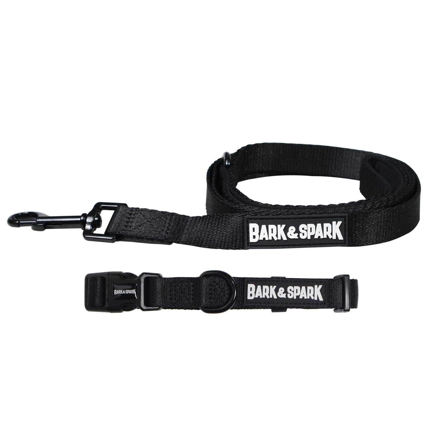 Dog Collar and Leash - Spandex Black