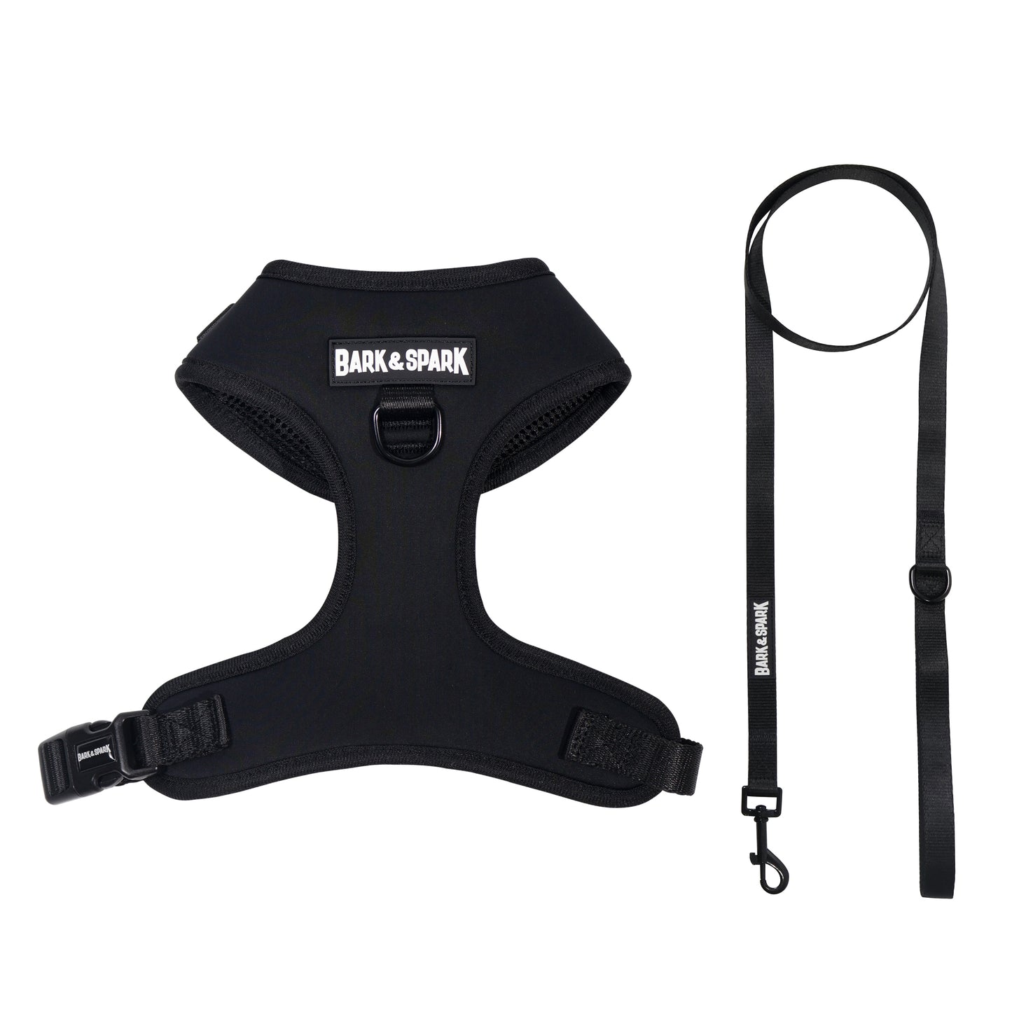 Dog Harness and Leash Set - Spandex Black