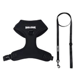 Dog Harness and Leash Set - Spandex Black