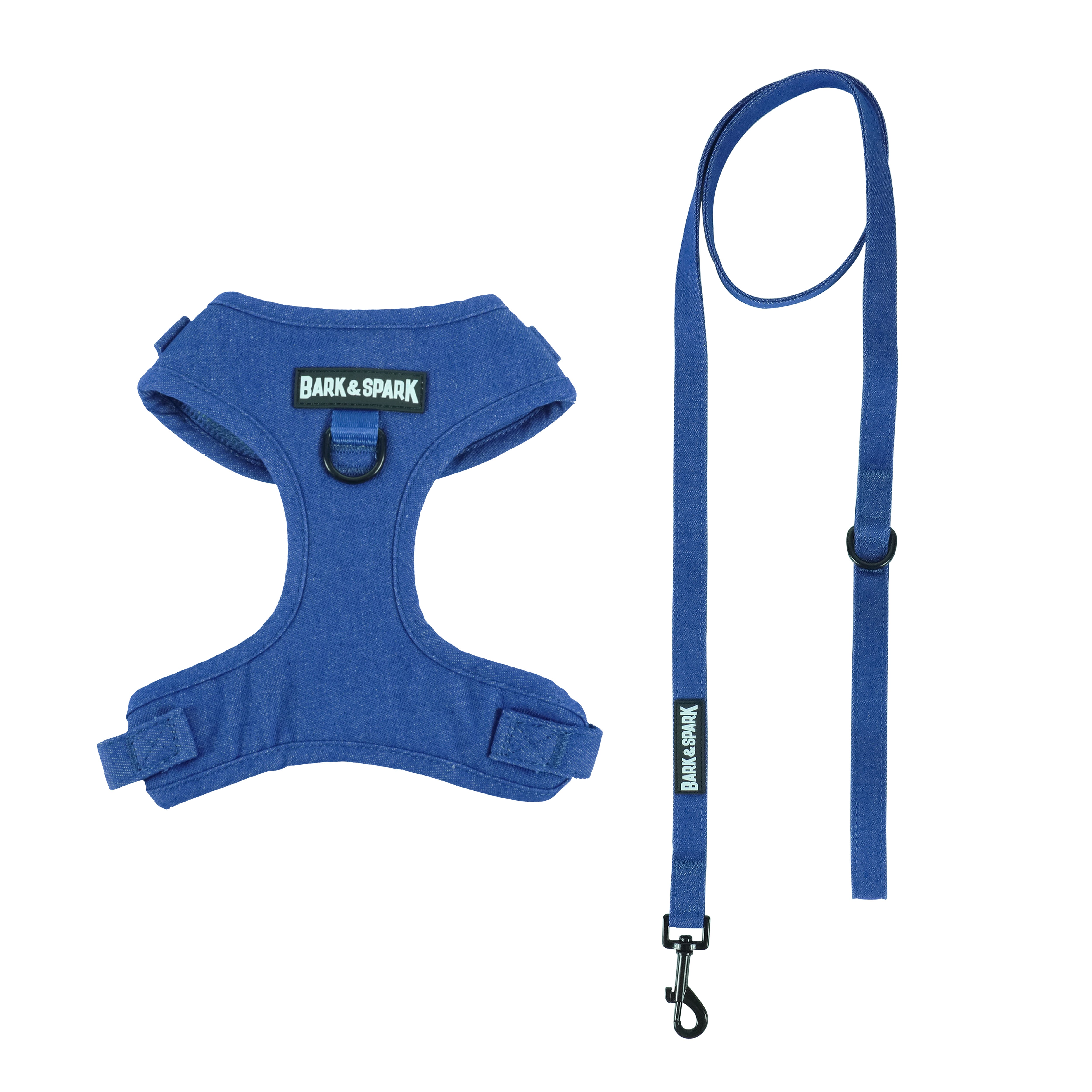 Dog Harness and Leash Set - Blue Denim