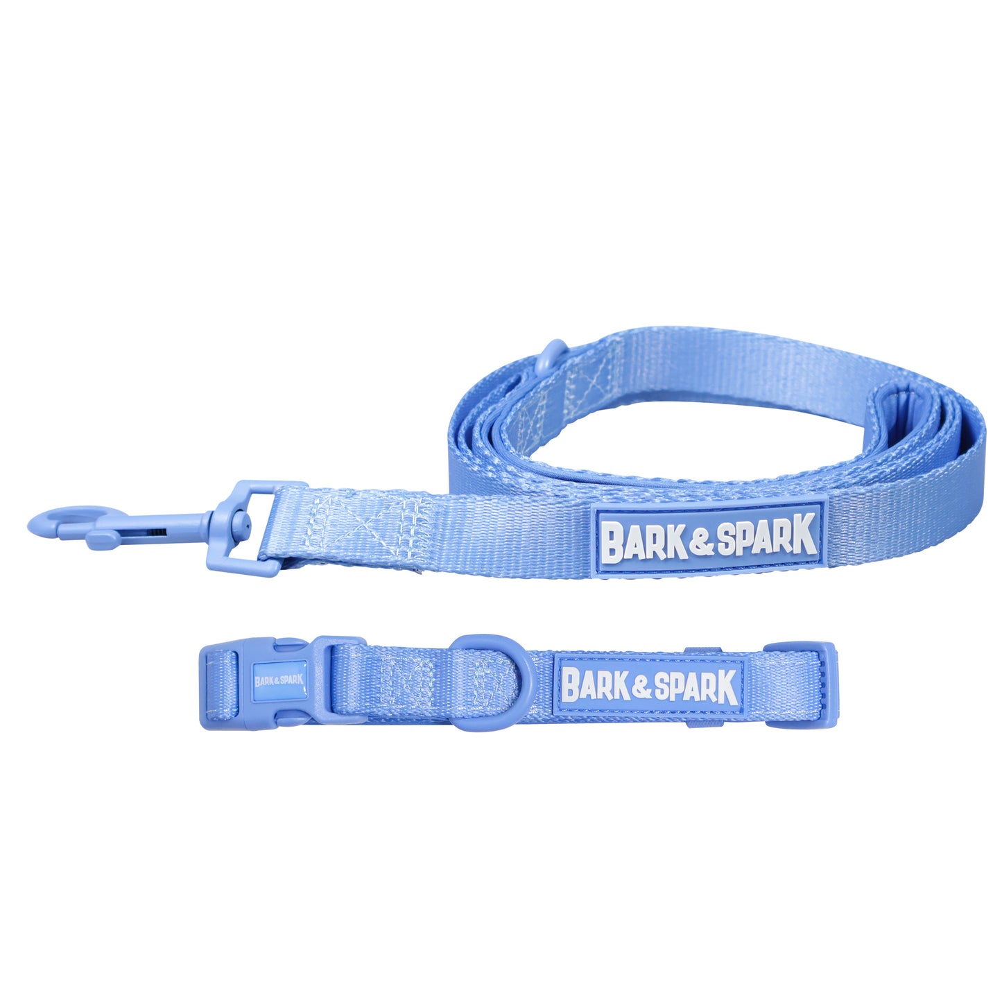Dog Collar and Leash - Spandex Blue