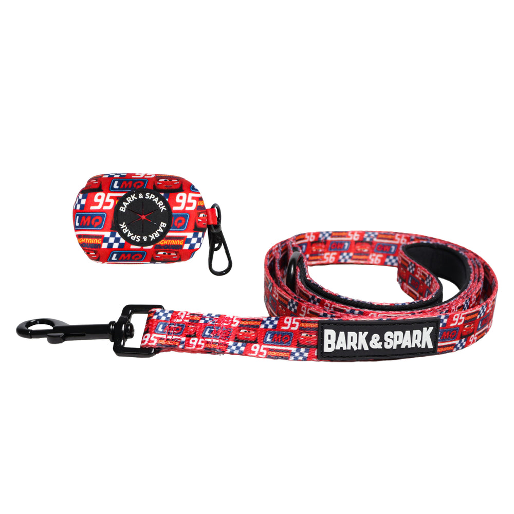 Official Disney Cars (Racing Fever) Dog Leash and Poop Bag Holder Set