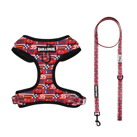 Official Disney Cars (Racing Fever)  Dog Harness and Leash Set