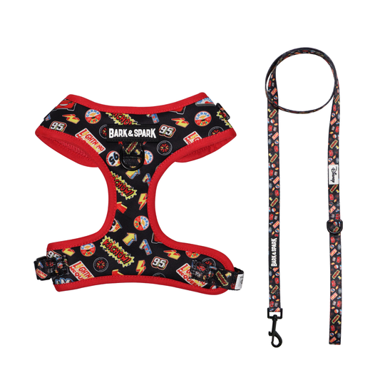 Official Disney Cars (Sticker Mania)  Dog Harness and Leash Set