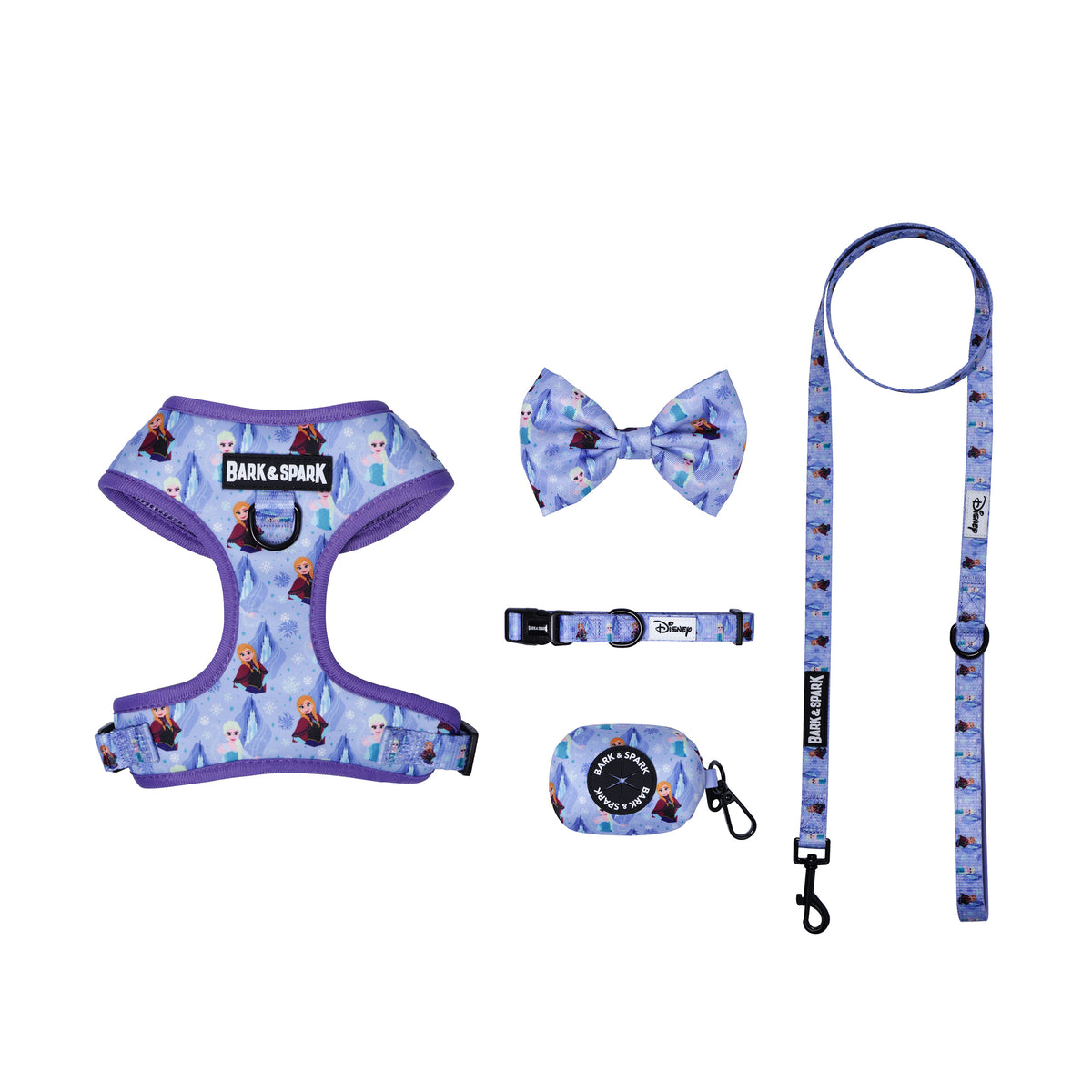 Official Disney Frozen (Snow Sisters) Complete Dog Harness Set