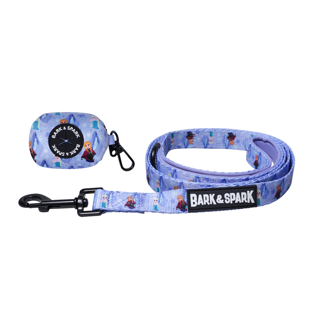 Official Disney Frozen (Snow Sisters) Dog Leash and Poop Bag Holder Set