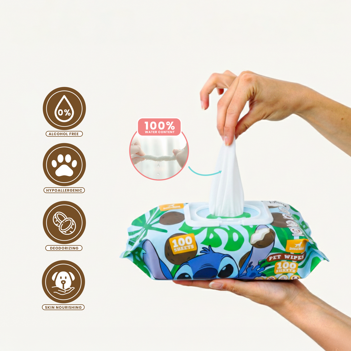 Official Disney Pet Wipes (Coconut Scent)