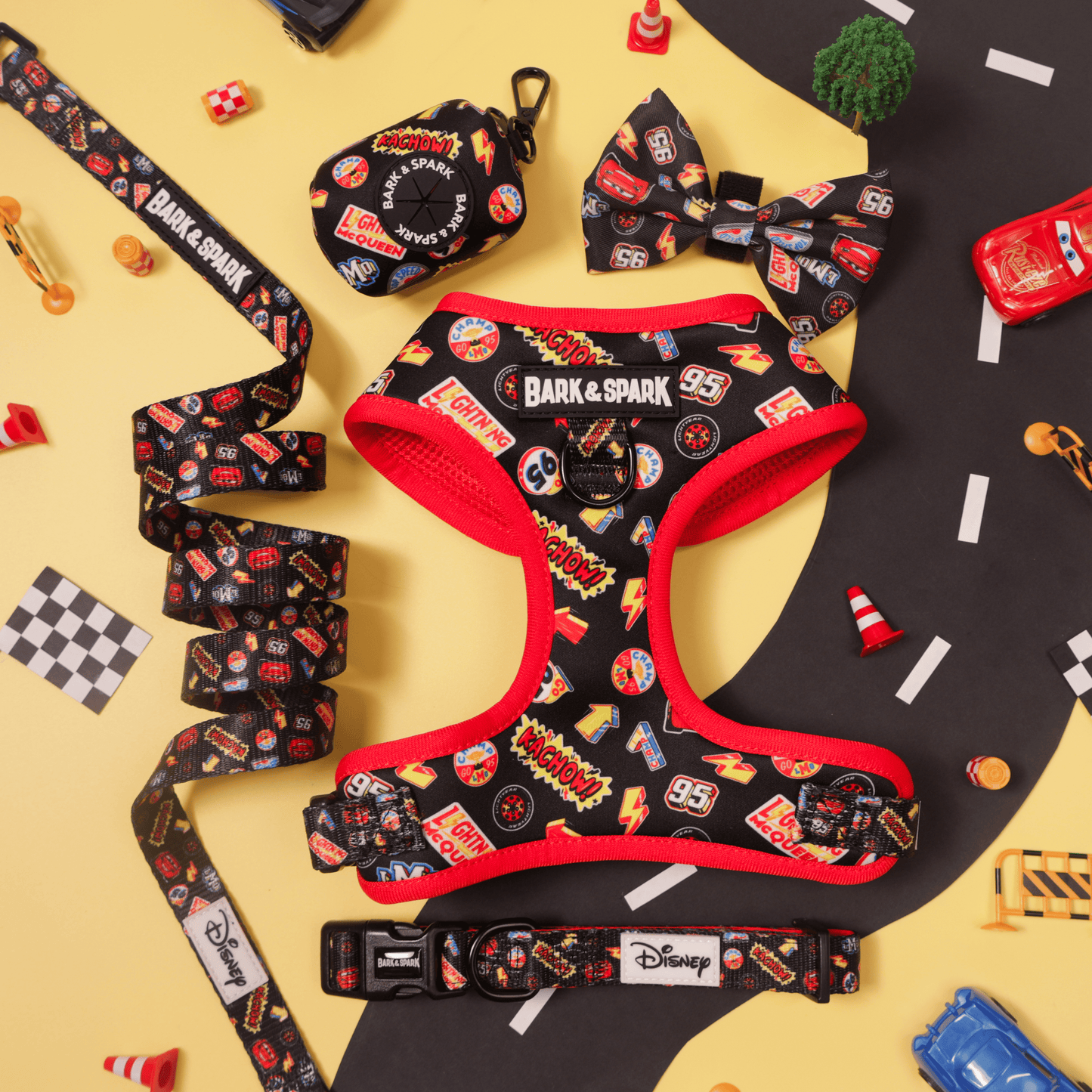 Official Disney  Cars (Sticker Mania) Adjustable Dog Harness