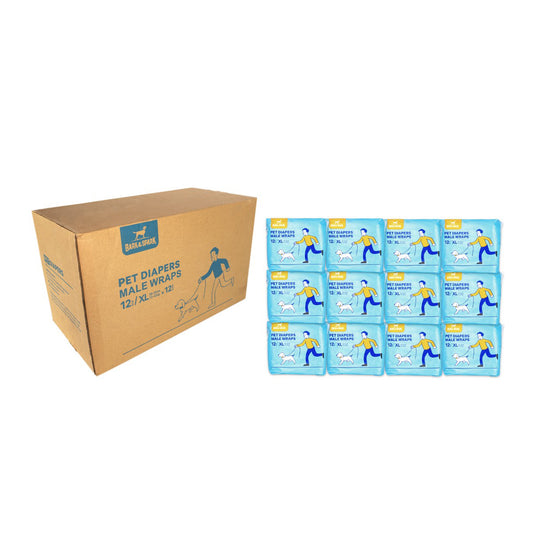 Dog Male Wraps - Box of 12 (144 pcs)