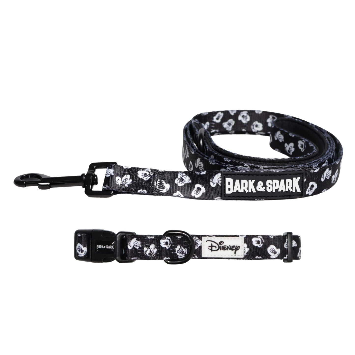 Official Disney Mickey Mouse (Classic Black & White)  Dog Collar and Leash Set