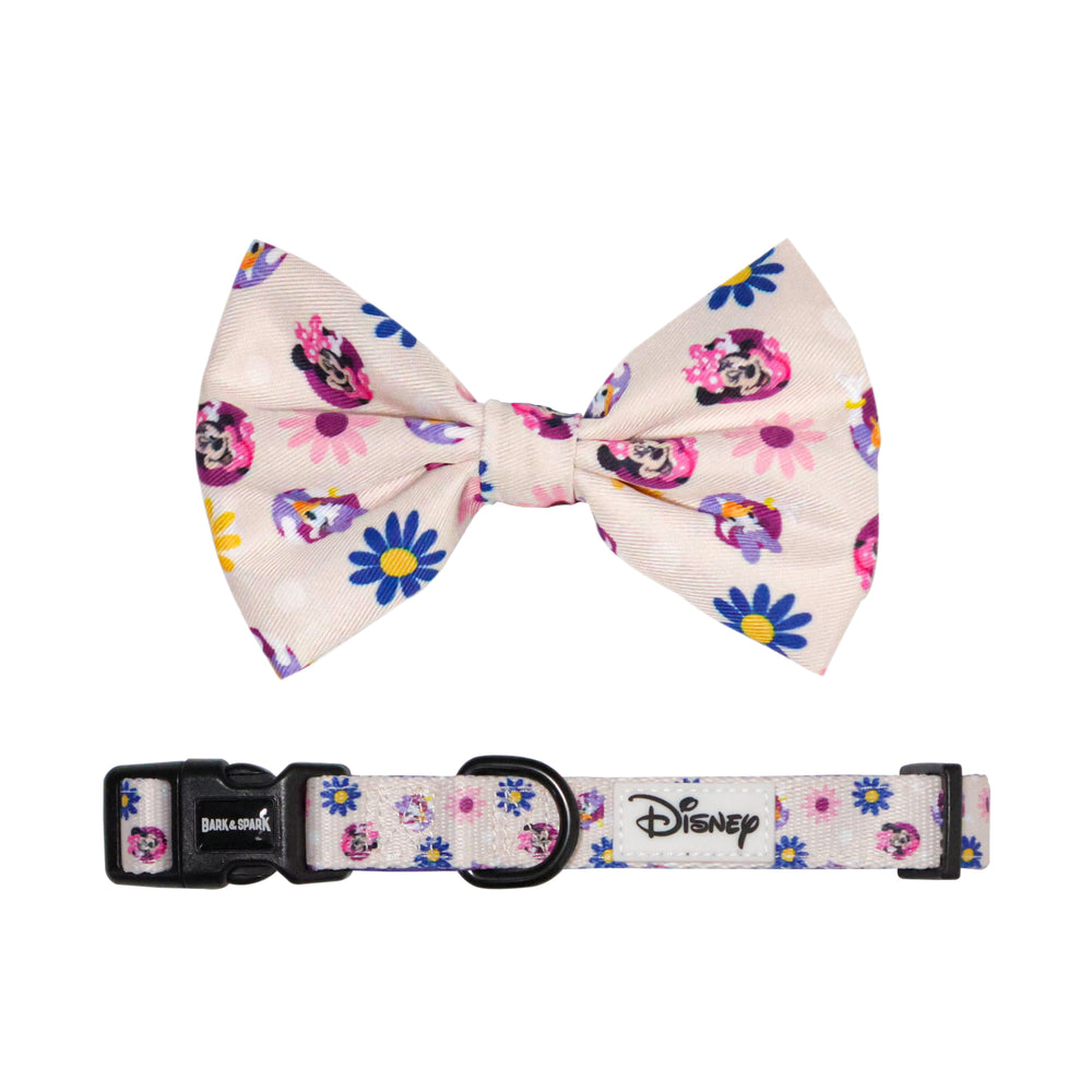 Official Disney Mickey & Friends (Flower Power)  Dog Collar and Bow Tie Set