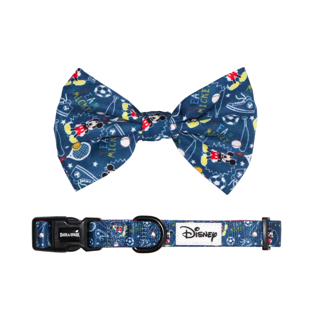 Official Disney Mickey Mouse (Dream Team)  Dog Collar and Bow Tie Set