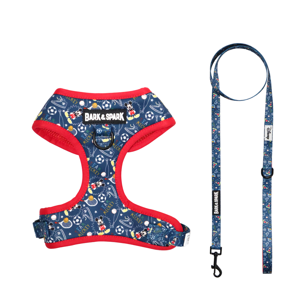 Official Disney Mickey Mouse (Dream Team)  Dog Harness and Leash Set