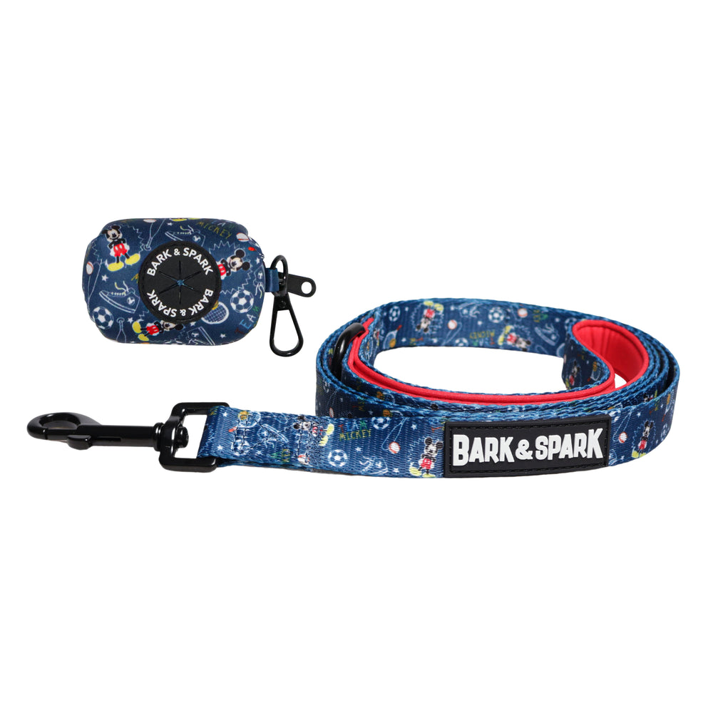 Official Disney Mickey Mouse (Dream Team)  Dog Leash and Poop Bag Holder Set