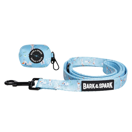 Official Disney Frozen (Olaf's Winter Wonderland)  Dog Leash and Poop Bag Holder Set