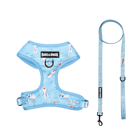 Official Disney Frozen (Olaf’s Winter Wonderland)  Dog Harness and Leash Set