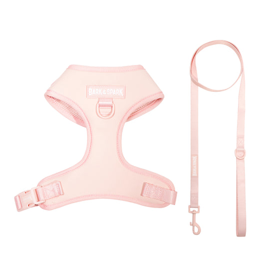 Dog Harness and Leash Set - Spandex Pink