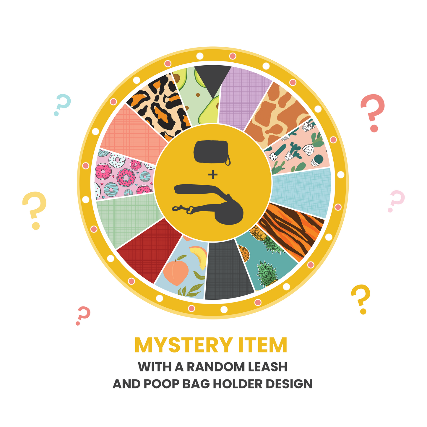 Dog Leash and Poop Bag Holder Set - Mystery