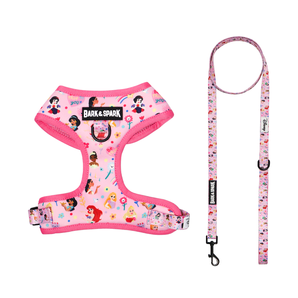 Official Disney Princess (Be True)  Dog Harness and Leash Set