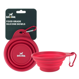 Collapsible Silicone Dog Bowl - Red