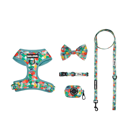 Official Disney Lilo & Stitch (Hawaiian Vibes) Complete Dog Harness Set