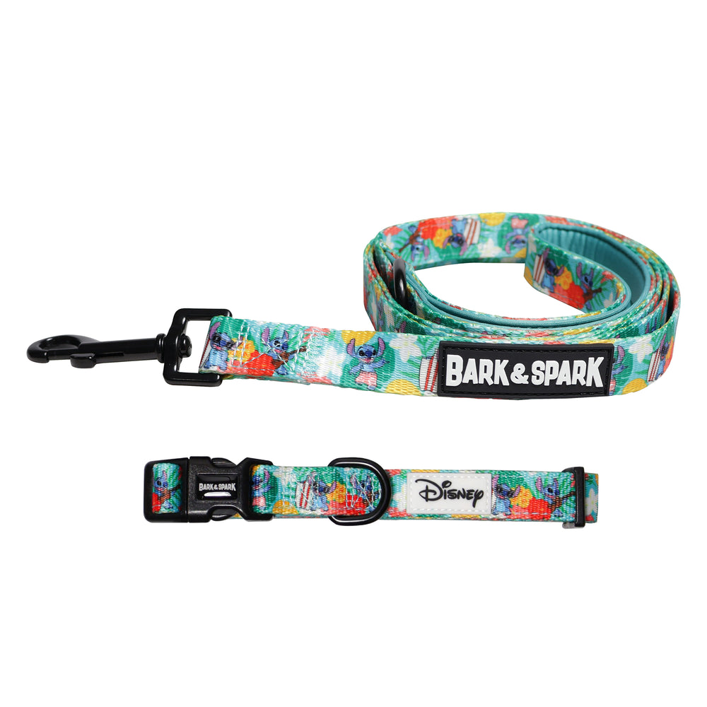 Official Disney Lilo & Stitch (Hawaiian Vibes) Dog Collar and Leash Set