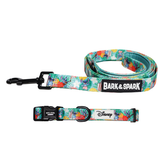 Official Disney Lilo & Stitch (Hawaiian Vibes) Dog Collar and Leash Set