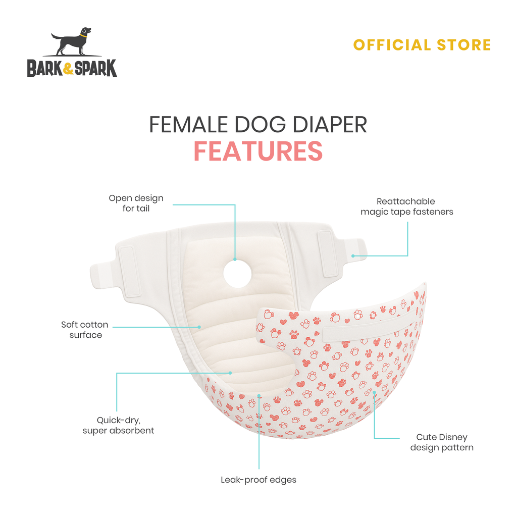 Official Disney Minnie Mouse Female Dog Diapers (BUY 1 GET 1)
